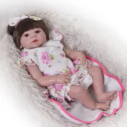 Прекрасный 57 см куклы Reborn Младенцы Полный Силиконовые Винил реалиста игрушки для принцесс модная одежда для девочек Playmate подарки для