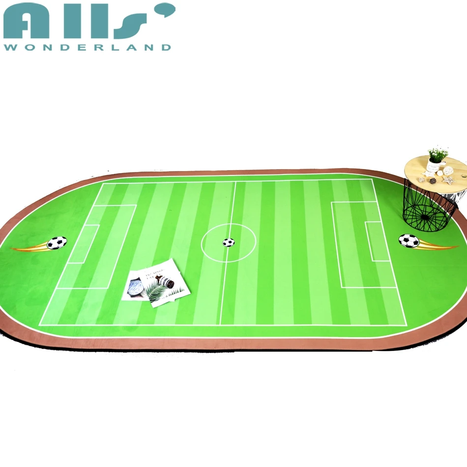 One Piece Floor Mat Football Field Washable Floor Mat Rugs and Carpets