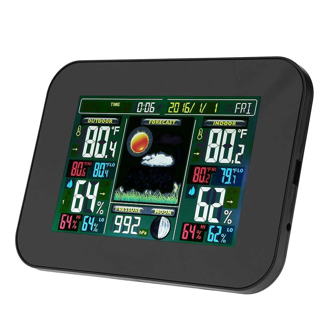 

Wireless Weather Station With Forecast Temperature Humidity EU/US Plug Alarm and Snooze Thermometer Hygrometer Clock
