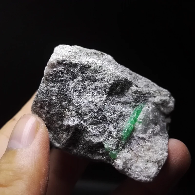 

97.4g NATURAL Stones and Minerals Rock Emerald green symbiosis with quartz crystal gem stone ore sample collection ZML6