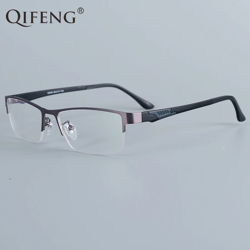

QIFENG Spectacle Frame Eyeglasses Men Computer Optical Prescription Eye Glasses Frame For Male Transparent Clear Lens QF12018