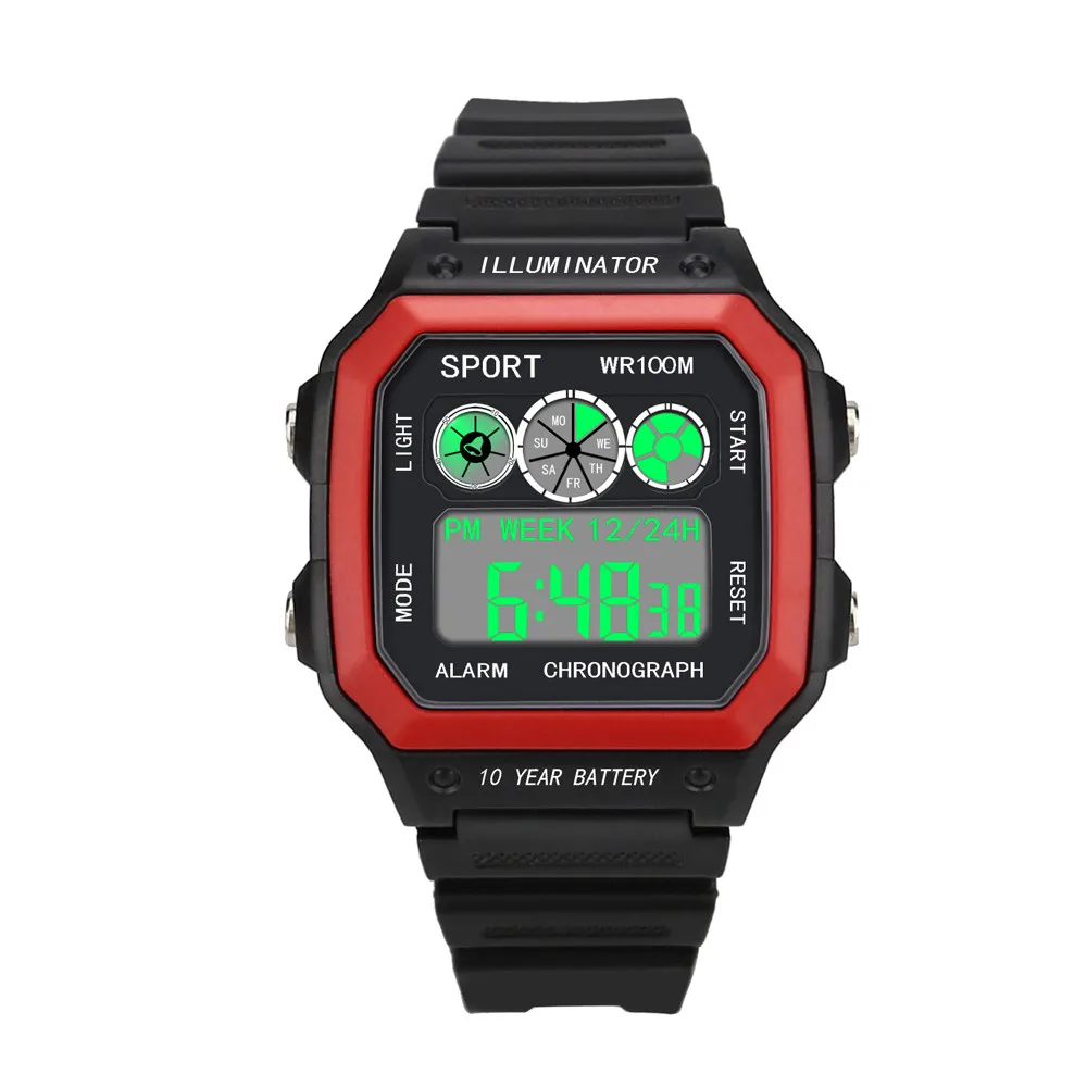 Мужские спортивные часы Роскошные Мужские Аналоговые Цифровые Военные Спортивные Часы светодиодный водонепроницаемые наручные часы Relogio pulseira inteligente часы Y502 - Цвет: Red