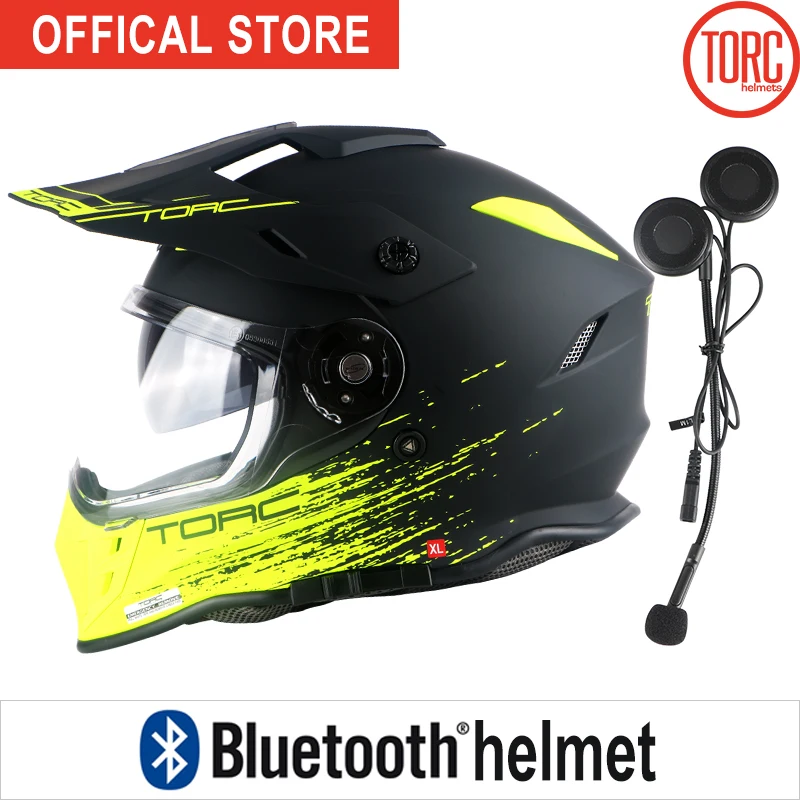 Мотоциклетный Полнолицевой шлем с Bluetooth двойная линза Casco мотоциклетный для езды