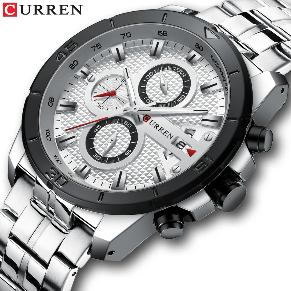 Relogio Masculino мужские часы CURREN Топ бренд Роскошные Мужские кварцевые из нержавеющей