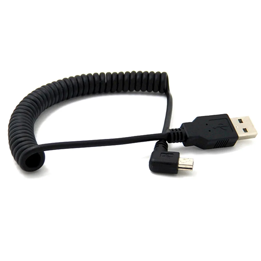 

40CM to 120cm 4ft USB 2.0 Male to MINI USB 2.0 Male 90 Degree Angle Retractable Data Charging Cable for MP3 MP4 Car Camera