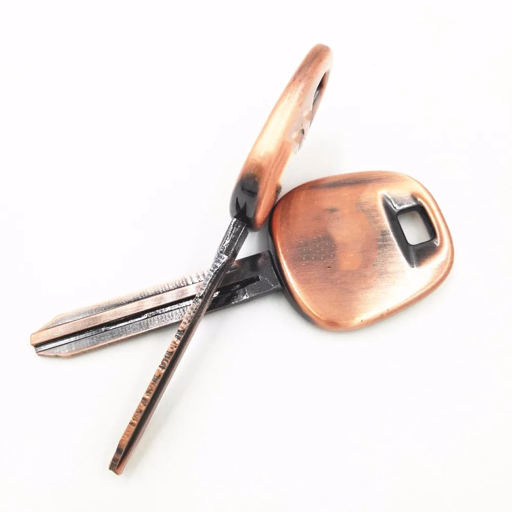 

With Symbol All Metal Replacement Copper Retro Car Key Shell Toy43 Blade for Toyota Blank Key Remote Case Fob Cover