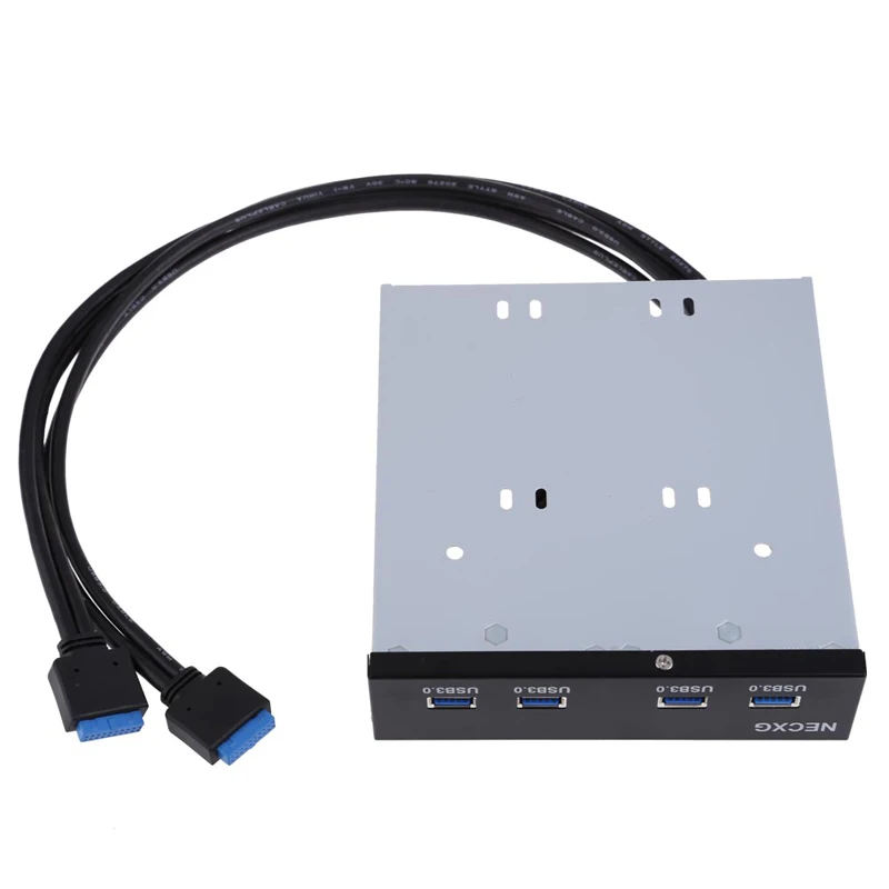 5.25 بوصة 2x19-دبوس USB 3.0 فائقة السرعة في اللوحة الأمامية القرص المرن باي 4 منافذ المحور مع 60 سنتيمتر قوس كابل