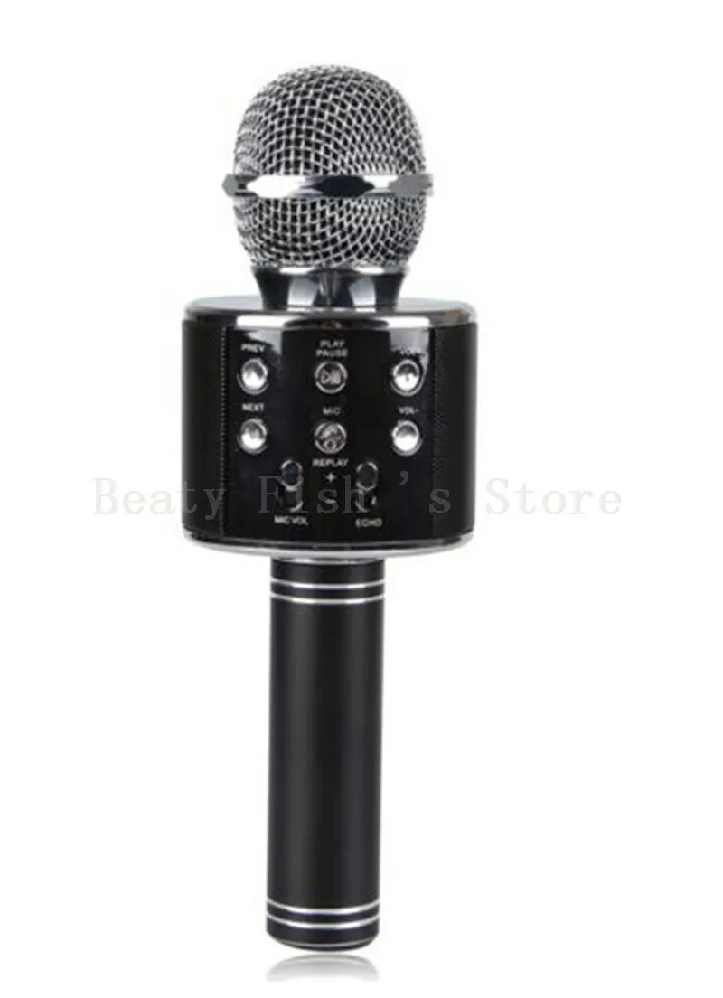 

BINGSENTEC Fashion WS858 Bluetooth Wireless Condenser Magic Karaoke Microphone Mobile Phone Player MIC Speaker Record Music