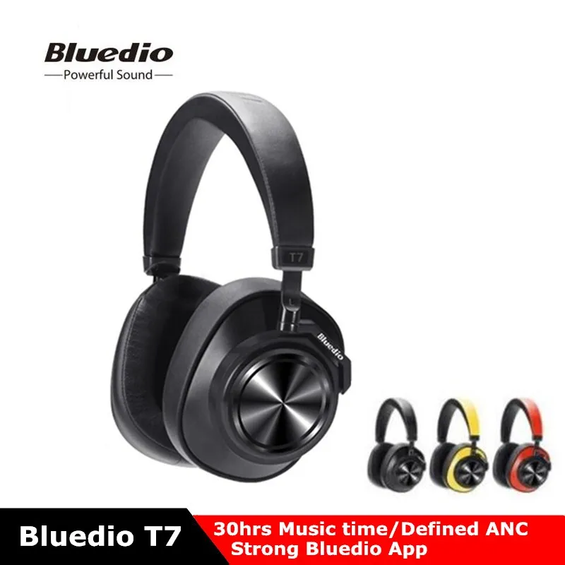 Новое поступление Bluedio T7 Bluetooth наушники пользовательский активный шумоподавление HiFi Звук гарнитура с микрофоном распознавание лица