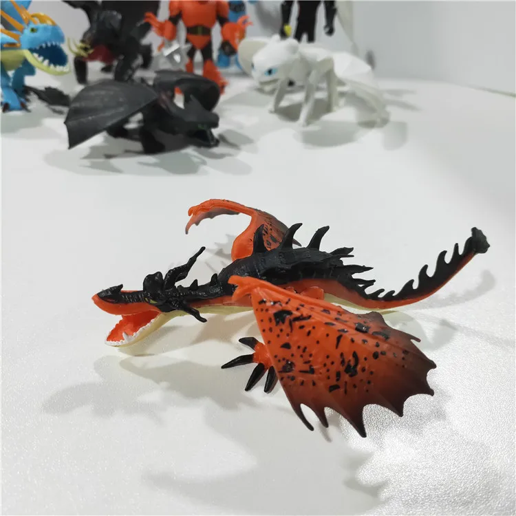 New 8 Pieces/Lot How to Train Your Dragon 3 Toothless Light Fury Night Fury Action figure White Dragon Toys Children's gift