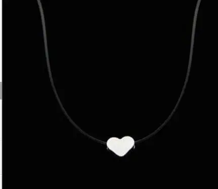 Ожерелье с кубическими звездами, серебряное, прозрачное, невидимое ожерелье, цепочка, стразы, колье, ожерелье для женщин - Окраска металла: Heart