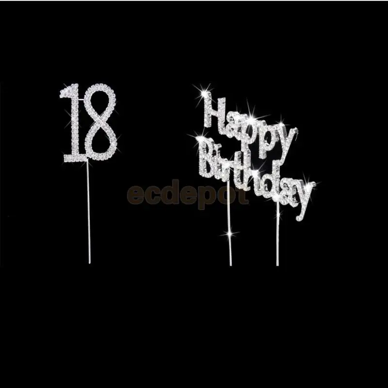 Хрустальные стразы с надписью Happy Brithday + 18 е украшение для торта|decorative decorative|brithday