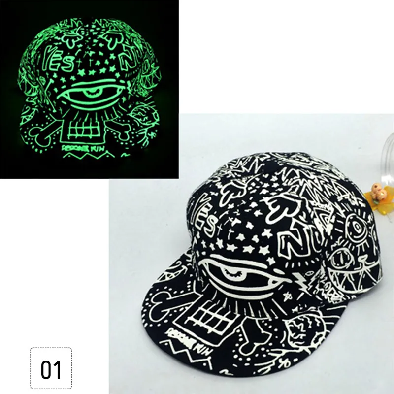 

Unisex Fashion Universal Design Fluorescence Ball Game Hip Hop B-Boying Hat Snapback Cap Luminous Sports Casquette #287787