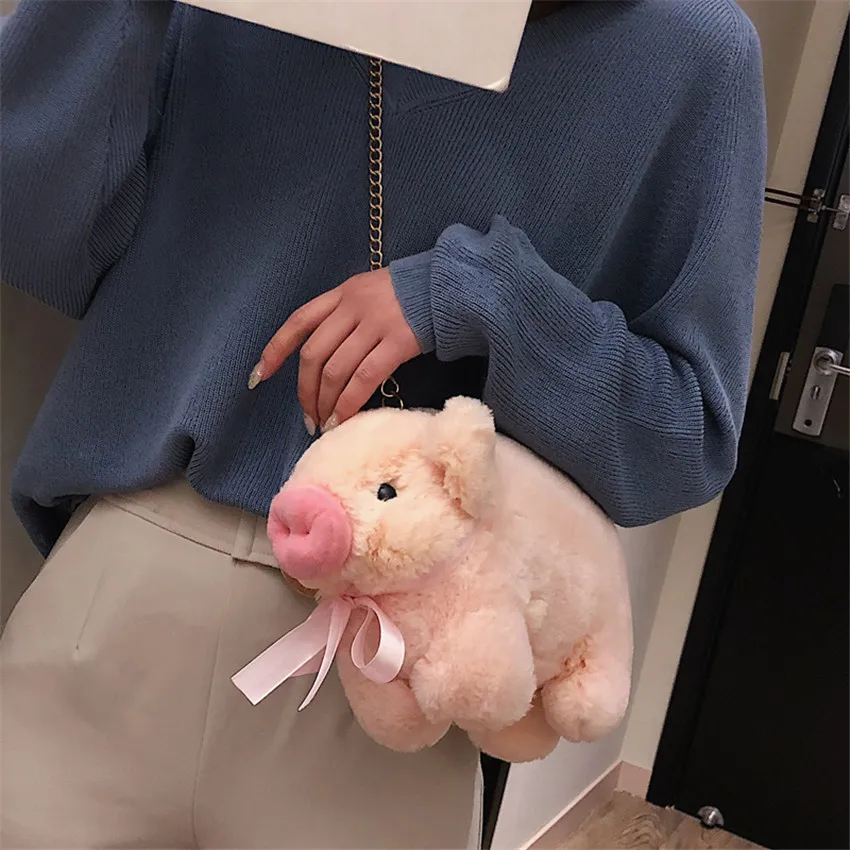 Ceny TOYOOSKY 2019 nowy Trend w modzie torby na ramię kobiety śliczne śmieszne mała torebka crossbody mały różowy świnia kształt kopertówka dziewczyny