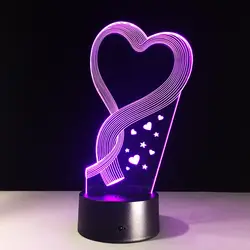 Творческие подарки на день Святого Валентина акрил Ночной свет прикроватной Настольные лампы USB LED 3D светильники дети лампы Спальня