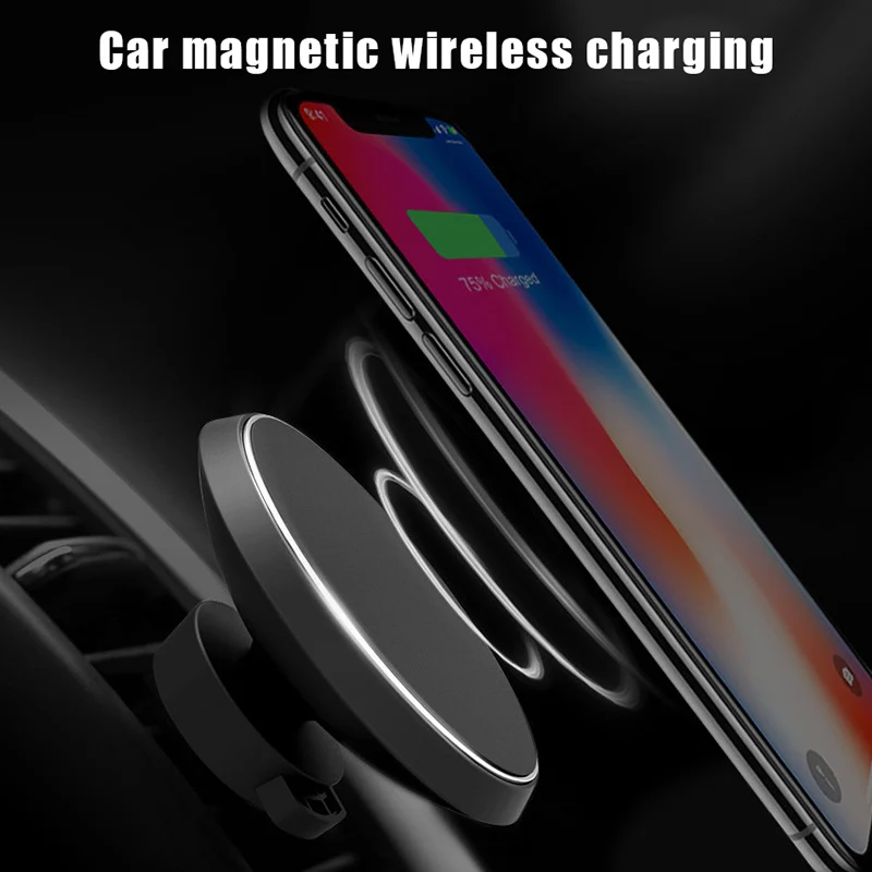 

Magnetic QI Wireless Car Charger Mount 360 Rotation Air Vent Car Cradle Charging Holder JLRL88