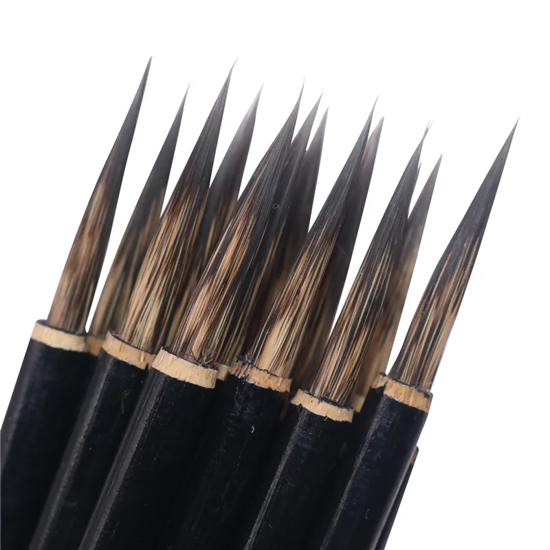 20 piezas nuevo gancho negro línea pluma miniatura detalle Fineliner uñas arte pinceles caligrafía china artista arte papelería