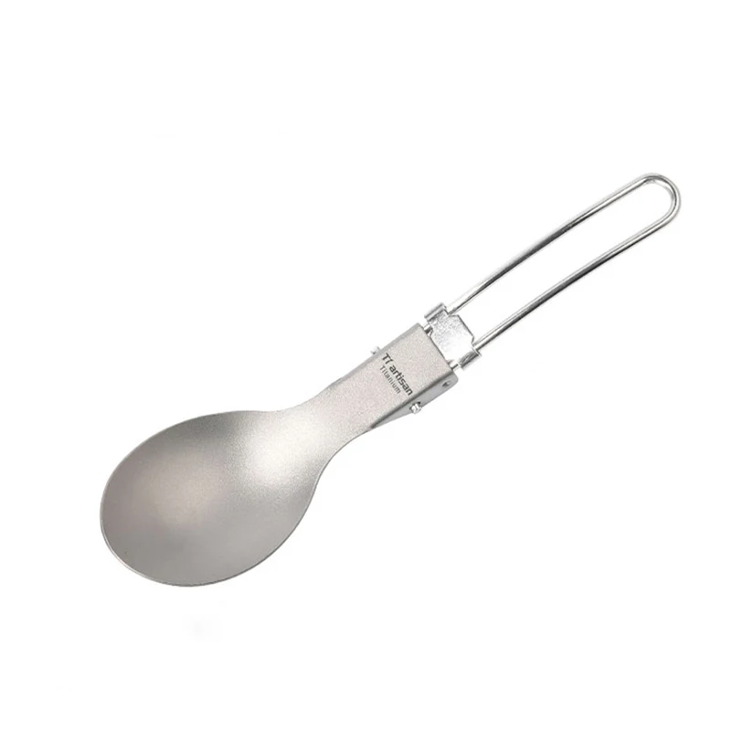 Triartisan титановые столовые приборы набор ножей вилка ложка Открытый Отдых Путешествия чистый титановый набор посуды с сетчатой сумкой - Цвет: Spoon