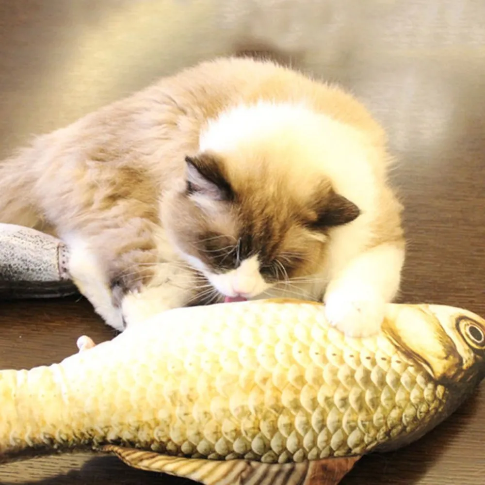 

Cat Simulation Fish Catnip Toys Pet Kitten Cushion Grass Bite Chew Funny Scratch Stuffed Pillow Pets Padded Toy 30cm 10 Styles