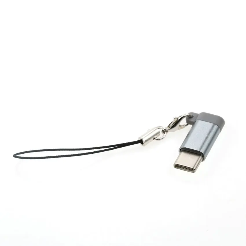 USB-C type-C к Micro USB адаптер для зарядки данных для samsung для lenovo ZUK Z2 huawei P9 P10 для Xiaomi mi5 mi4c кабель - Цвет: Серый