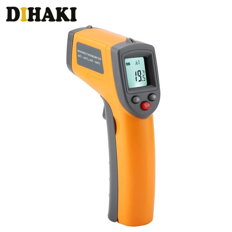 

Handheld Non-contact IR Infrared Thermometer LCD Display Laser Infrared Digital C/F Selection IR Temperature Gun -50 to 360