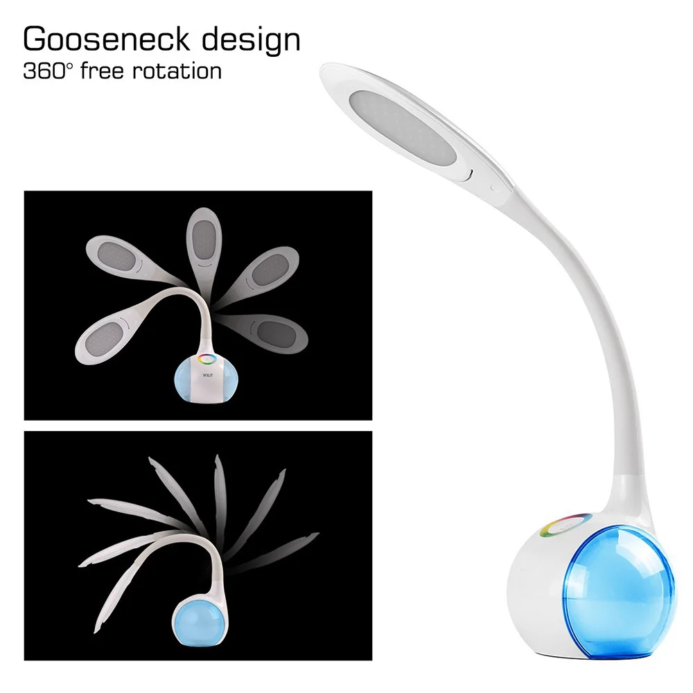 

Flexible LED Table Lamp 3 Level Dimmable 256 Colors Change Desk Light Eye-Protection Desk Lamp EU US Plug Powered Night Light