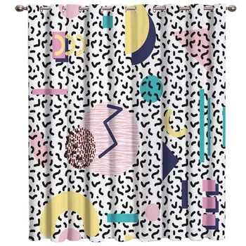 

Geometric Filling Patterns Room Curtains Large Window Window Curtains Dark Bathroom Bedroom Outdoor Kitchen Fabric Drapes Kids