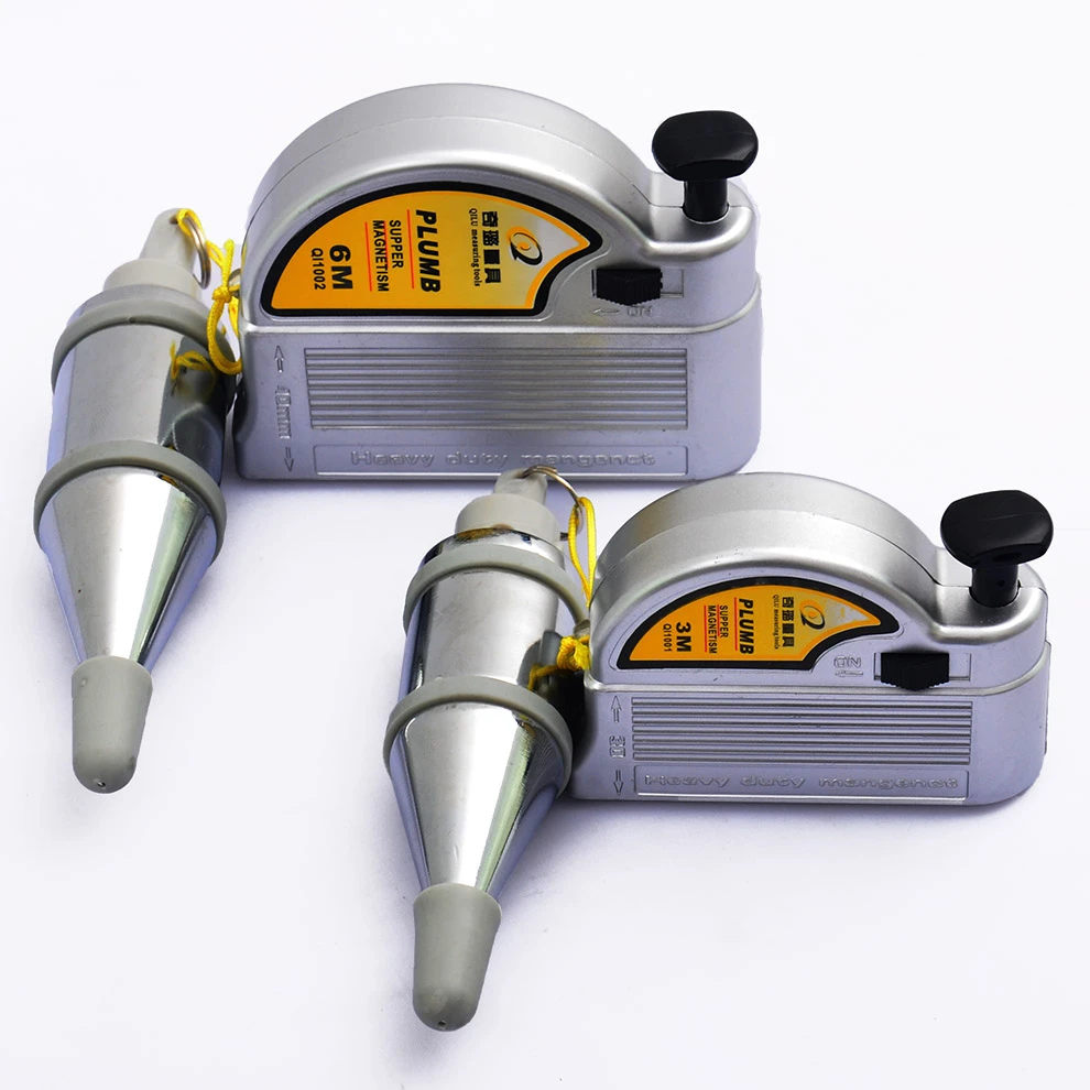 Green Line Drop Measuring Tools for Construction Industry House Decoration Alloy Steel Wire Hammer 2Pcs 5m Magnetic Plumb Bobs