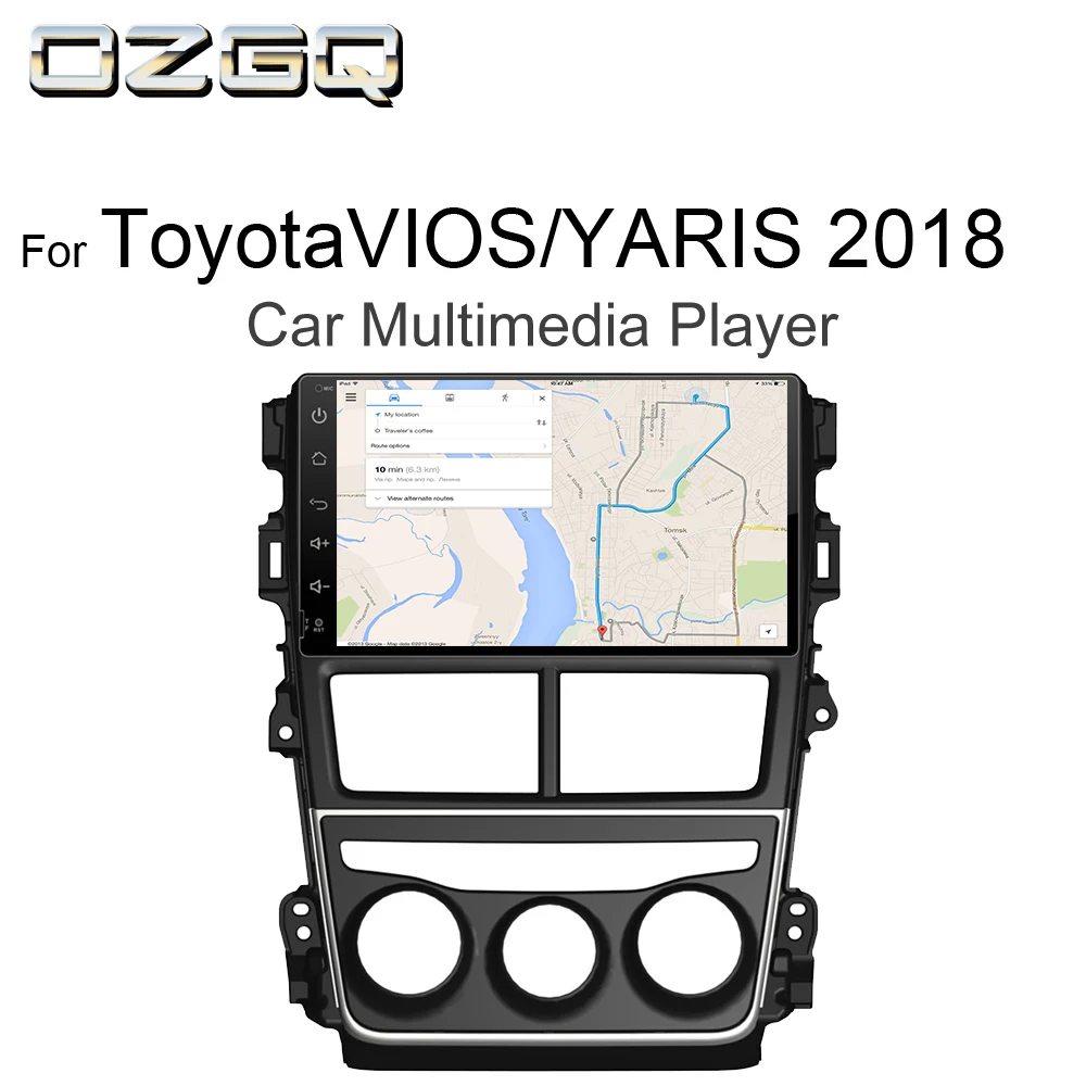 

OZGQ Android 8.1 System Car Autoradio Multimedia Stereo GPS Navigation Headunit for Toyota 2018 Vios Yaris With Mirror Link