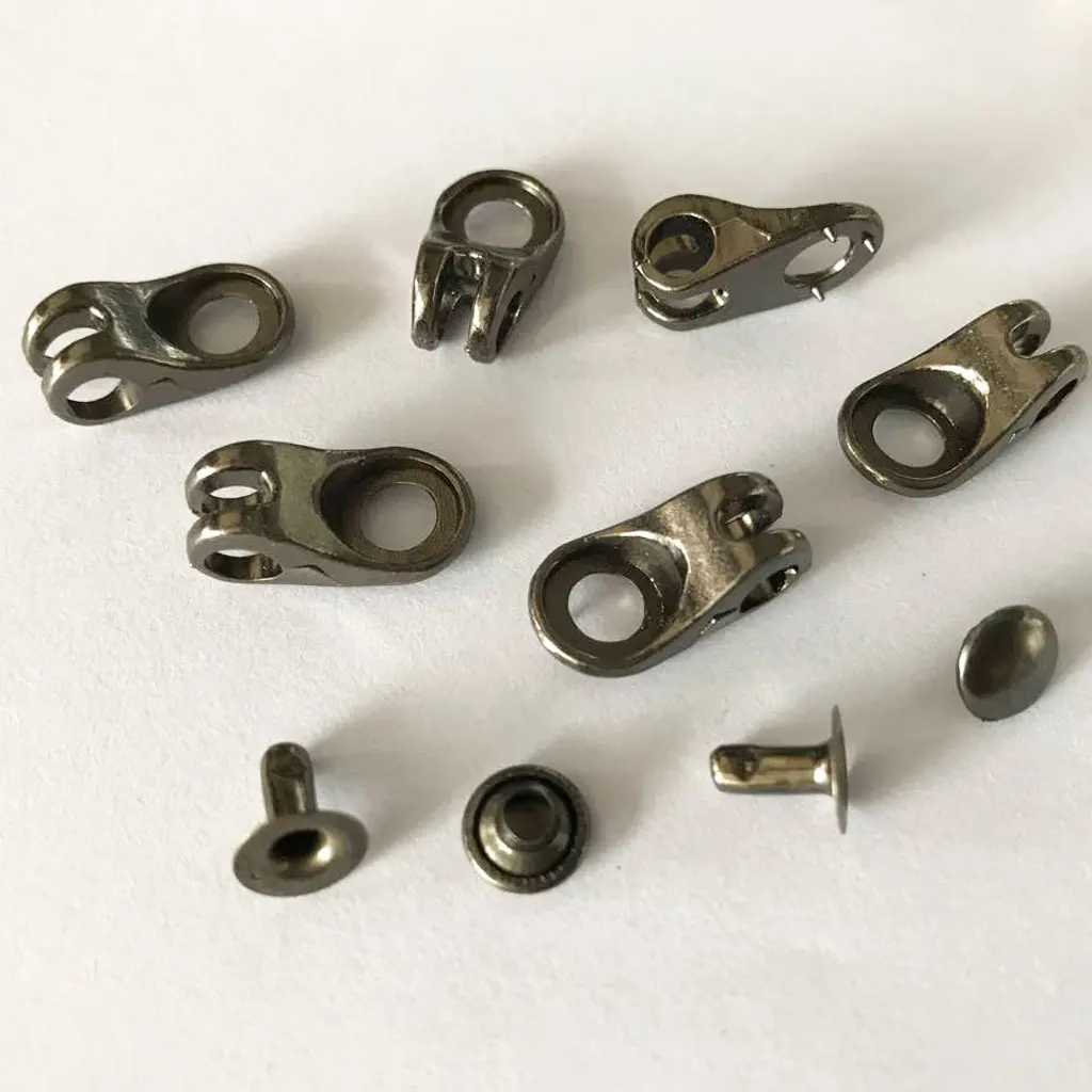 40 Sets Black Alloy Boot Lace Hooks Lace Fittings with Rivets - Repair/camp/hike/climb Supplies 2 Fashion Styles
