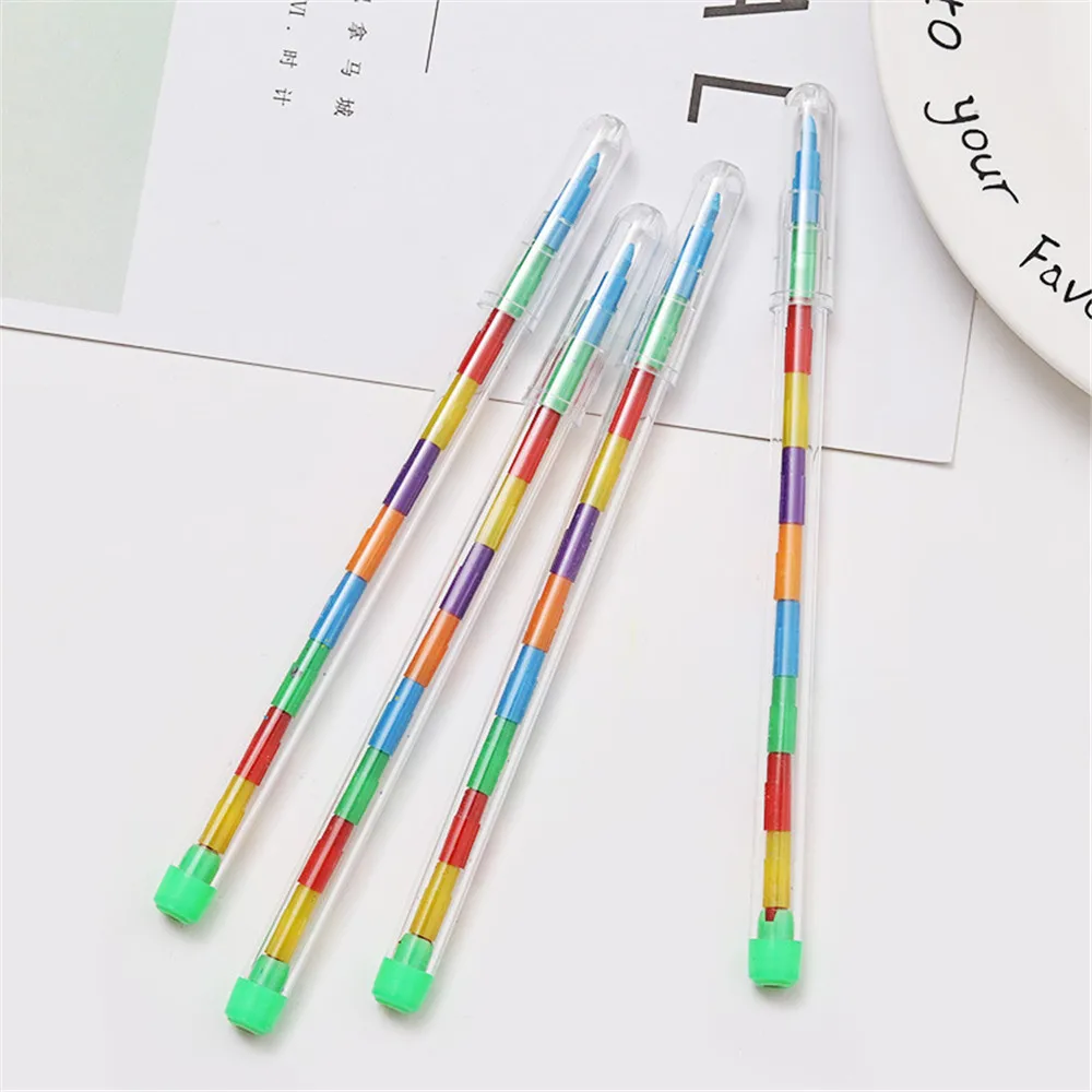 

2PCS Cute DIY Replaceable Crayons 10colors Oil Pastel Graffiti Pen Drawing Pencil for Kids Children Kawaii Stationery Set Gifts