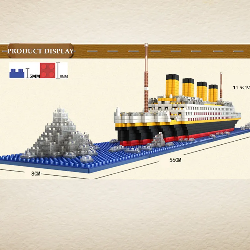 1860 шт., корабельная модель, лодка, не подходит для RS titanic, наборы круизов, сделай сам, строительные алмазные блоки, набор, детские игрушки, рождественские подарки