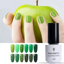 

Born Pretty 5ml UV LED Gel Nail Polish Green Series Painting Color Gel Varnish Soak Off 9 Pure Color Coat for Nail Art Design