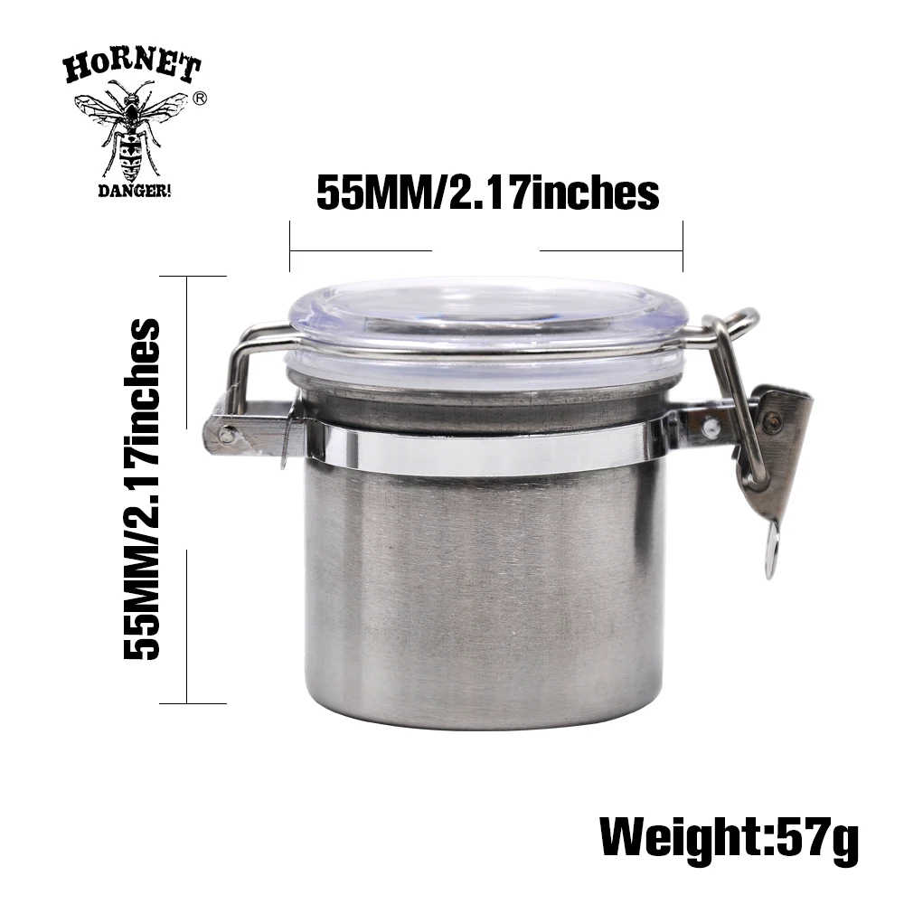 HORNET Stainless Steel Airtight Stash Jar 2.17 Inches Multi-Use Vacuum Seal Portable Storage Container for Tobacco Herbs