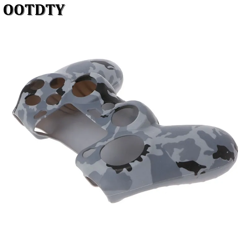 3-In-1 Anti-Slip Camouflage Soft Silicone Cover Skin Case+ 2 Thumbsticks Grips For Sony PS4 Pro Slim Controller