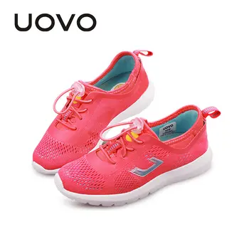 

Slip-on Fashion Sneakers Uovo Brand Boys Girls Breathable Mesh Shoes High Quality Blue Rose School Casual Kids Sports Shoes