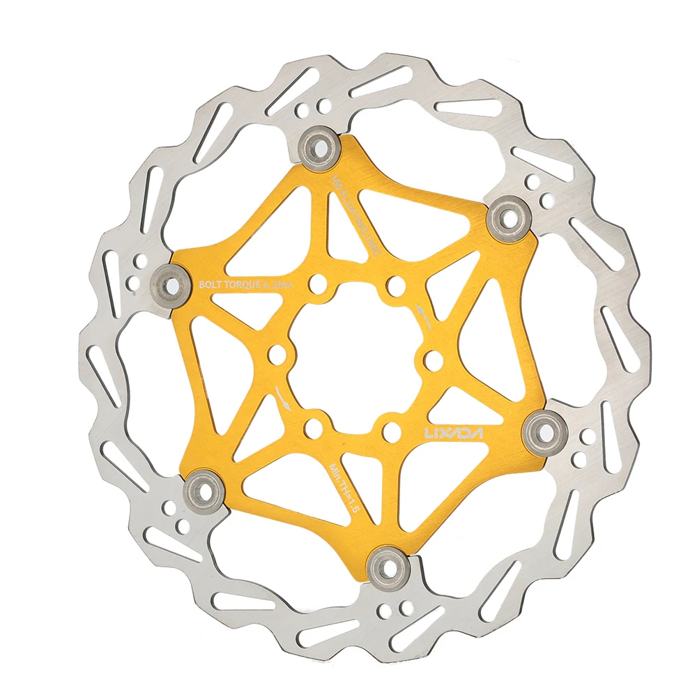 Lixada велосипед тормозной ротор велосипед MTB поплавок плавающий дисковый тормоз роторная пластина 6 болтов 160 мм нержавеющая сталь стандарт 6 болтов - Цвет: Оранжевый