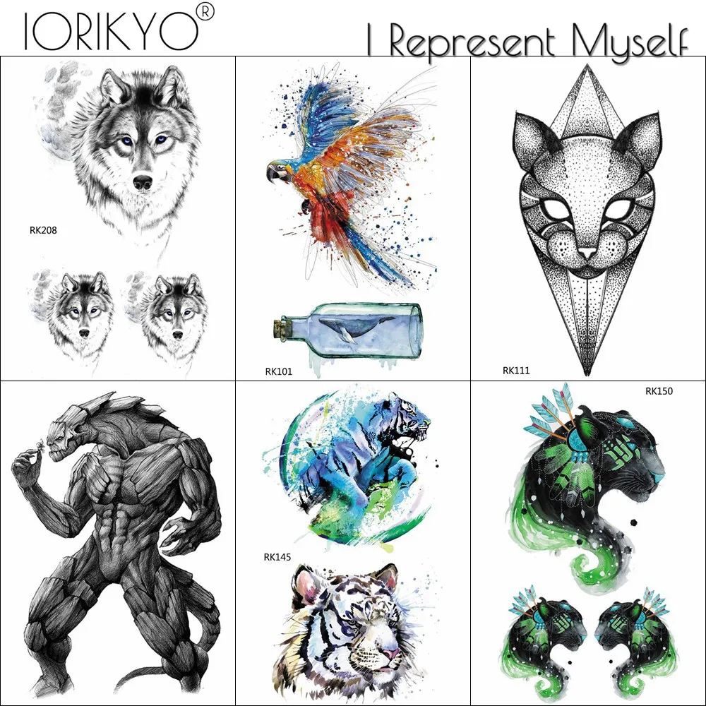 IORIKYO мускул динозавр Монстер тату наклейки Бутылка для женщин Сделай Сам