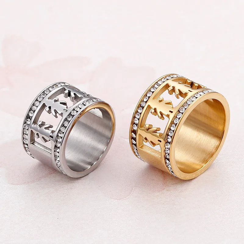 Fashion Gold/Silver Girl Shape Rings For Women CZ Stone Rhinestone Party Anniversary Rings New Year Gifts Stainless Steel Rings