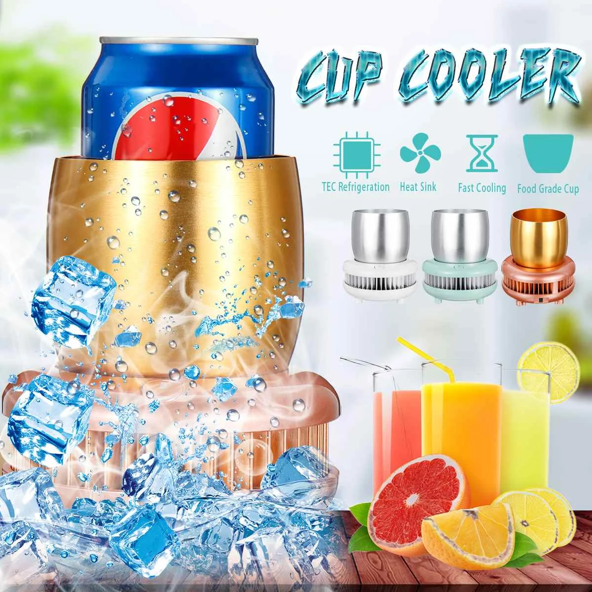 

380ml DC12V Auto Home Mini Fridge Cooling Cup Refrigerator Cooler Drink Holder Freezer Aluminium Non-slip Pad Non-slip Portable