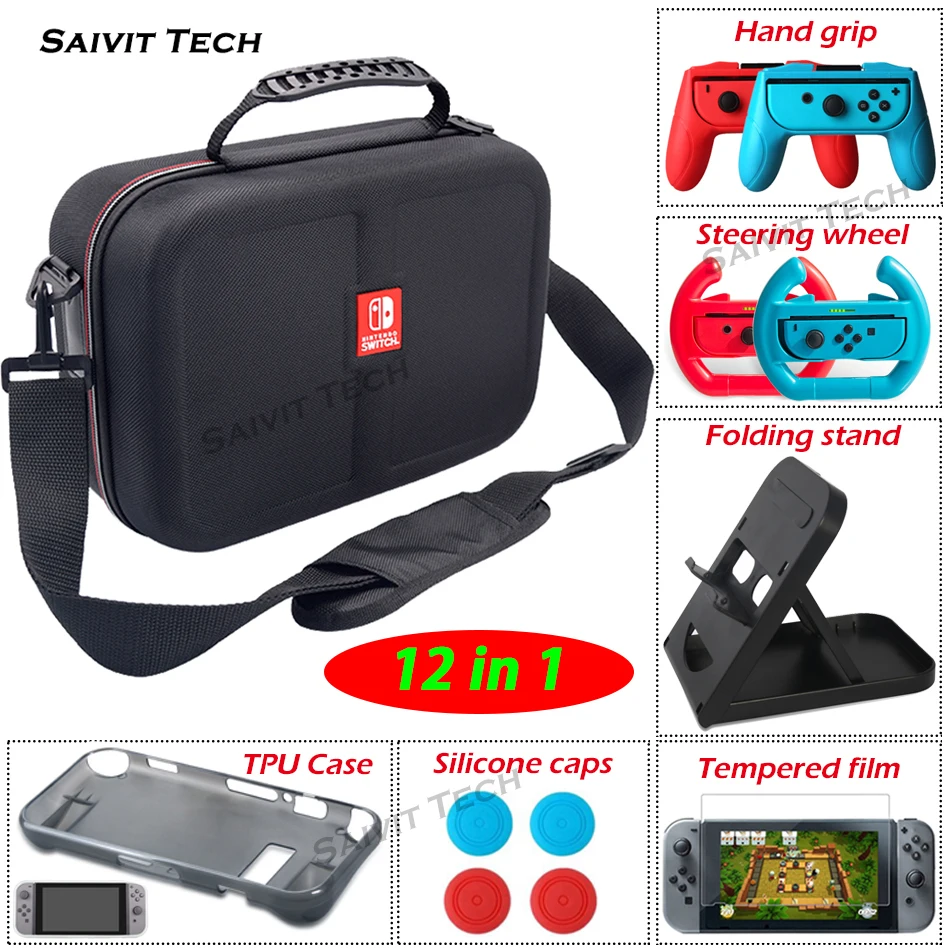 

Nintend Switch Big Storage Carrying Bag Nitendo Accessories Protective TPU Case Cover&Folding Stand for Nintendo Switch Console