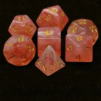 

Free shipping NEW High Quality 7pcs/set mixed two colors dice with special red color for board game accessories