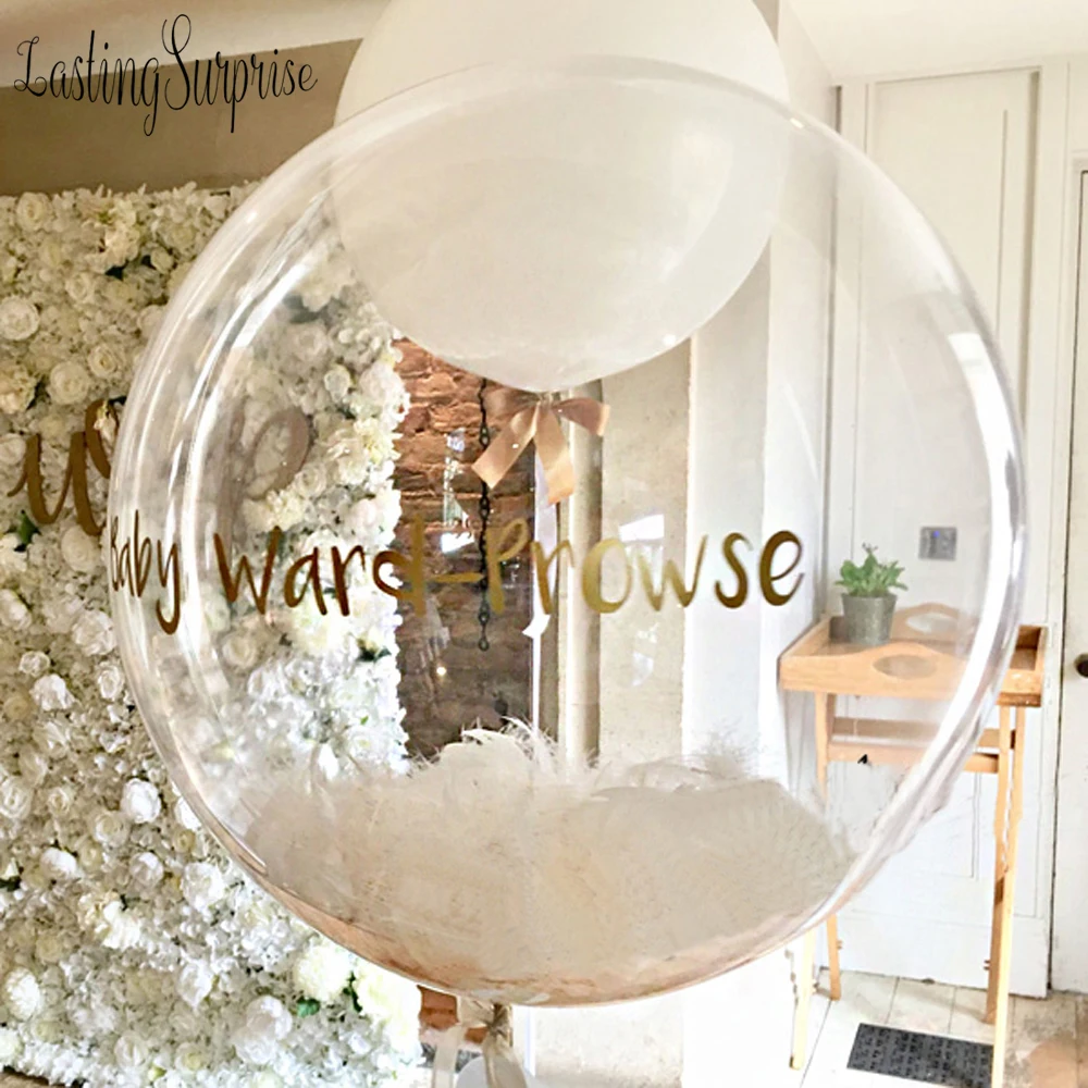 Transparent Bubble Balloons Wedding Birthday Feathers Sticker Feather Party Decor DIY Gifts Super Clear Helium Bobo Globos