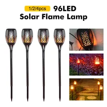 96LED Solar Flame Lamp Flickering IP65 Waterproof LED Garden Decoration Landscape Light Lawn Lamp Path Lighting Torch Light Spot
