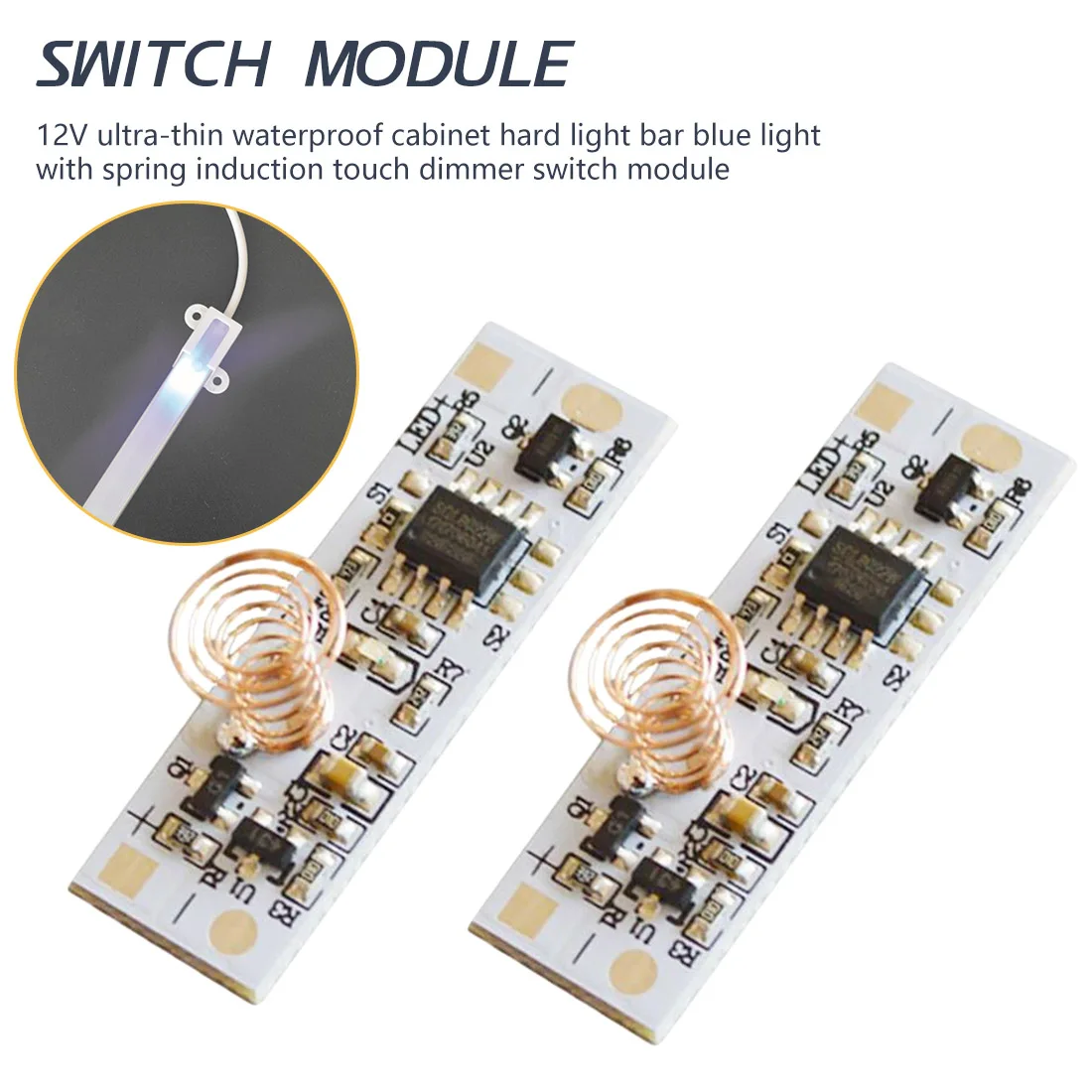 

Capacitive Touch Sensor Switch Coil Spring Switch LED Dimmer Control Switch DC 3-24 V 36W 3A for Smart Home LED Light Strip