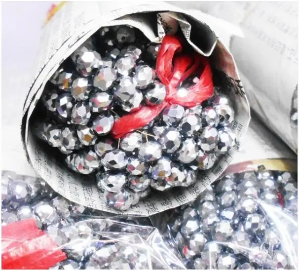 

FLTMRH Shining Silver Color 3*4mm 140pcs Rondelle Austria faceted Crystal Glass Beads Loose Spacer Round Beads Jewelry Makin