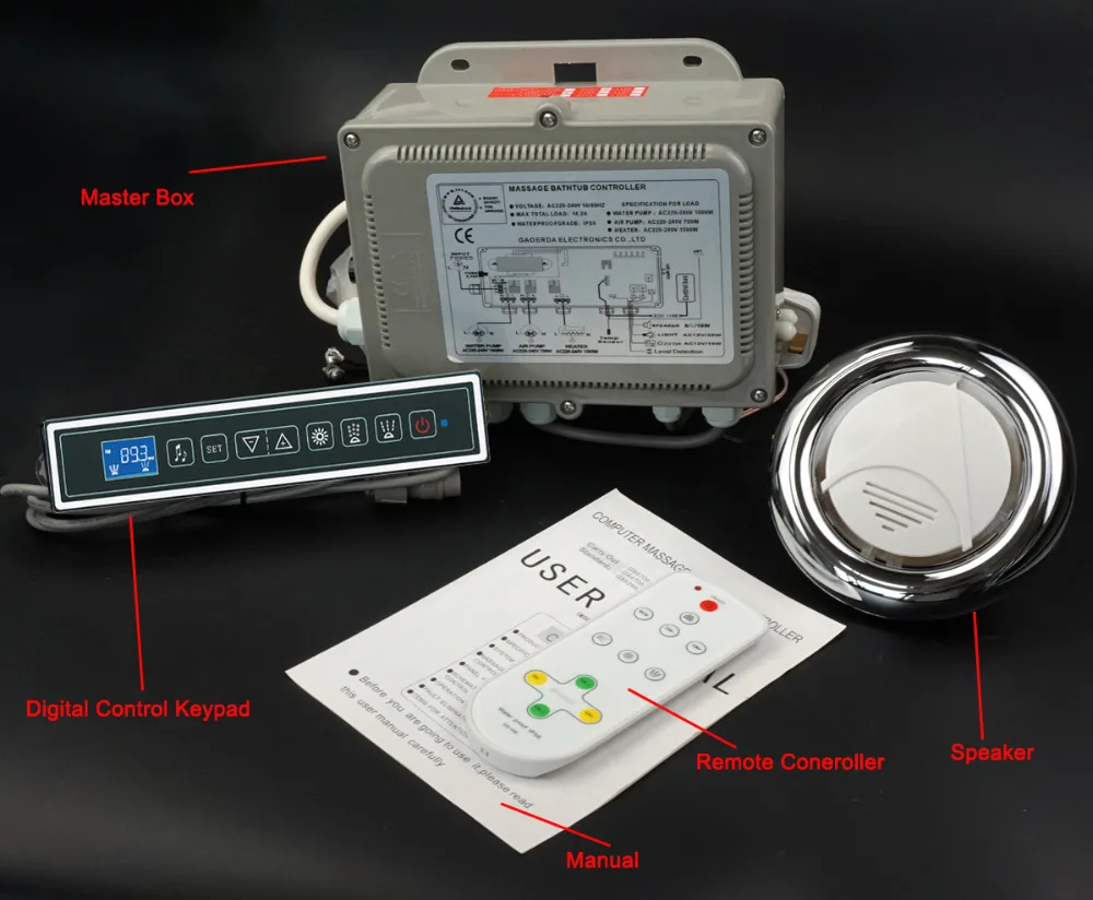 

massage bathtub control system,whirlpool controller rectangularl keypad 220V and 110V opetion GD-7001B