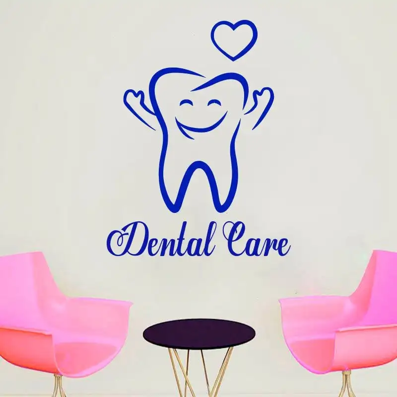 

dental care Wall decal Decorative decals for reception desk of dental clinic removeable vinyl care sign wall sticker G586