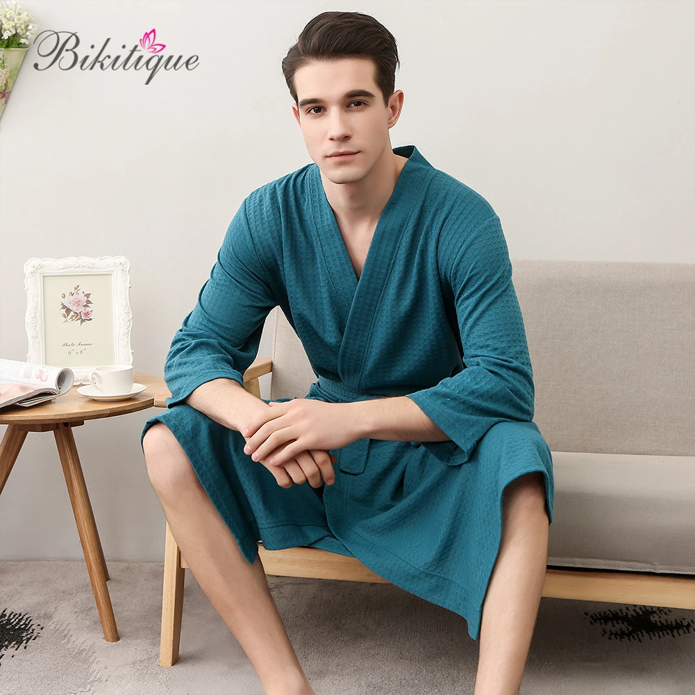 Extra Long Plus Size Kimono Robe Cotton Bathrobes Men Sleepwear Men Nightgowns Homewear Pijama Long Sleeved Robe peignoir homme Extra Long Plus Size Kimono Robe Cotton Bathrobes Men Sleepwear Men Nightgowns Homewear Pijama Long Sleeved Robe peignoir homme