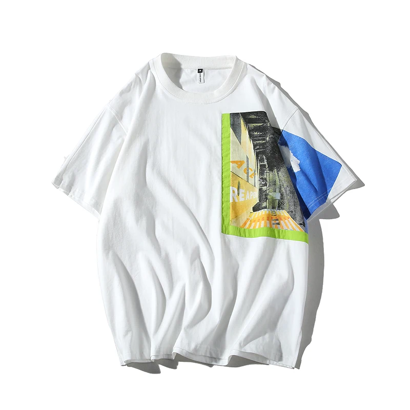 

2019 New Summer Style Men T Shirts Short Sleeve Hip Hop Unique Printed Top Tees Man Loose T-shirts ABZ370